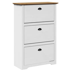 vidaXL Shoe Rack Shoe Cabinet Shoe Storage Shelf Organiser Hallway Cupboard - white and brown