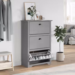 vidaXL Shoe Rack Shoe Cabinet Shoe Storage Shelf Organiser Hallway Cupboard - grey
