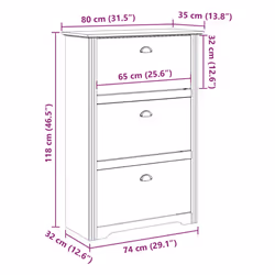 vidaXL Shoe Rack Shoe Cabinet Shoe Storage Shelf Organiser Hallway Cupboard - grey - Additional view 8
