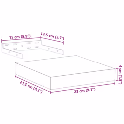 vidaXL Floating Shelves Wall Shelf Display Storage Shelf Rack Engineered Wood - 23 x 23.5 x 4 cm/ 2 pcs