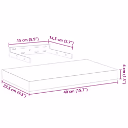 vidaXL Floating Shelves Wall Shelf Display Storage Shelf Rack Engineered Wood - 40 x 23.5 x 4 cm/ 4 pcs - Additional view 8