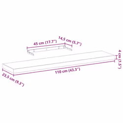 vidaXL Floating Shelves Wall Shelf Display Storage Shelf Rack Engineered Wood - 110 x 23.5 x 4 cm/ 2 pcs - Additional view 8