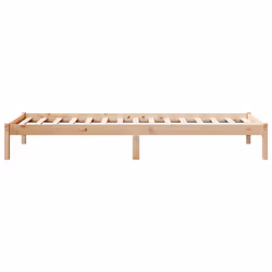vidaXL Bed Frame Bedroom Wooden Bed Base Mattress Foundation Solid Pinewood - natural, 100 x 210 cm - Additional view 4