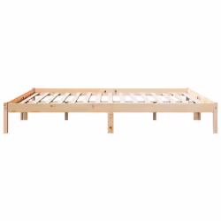 vidaXL Bed Frame Bedroom Wooden Bed Base Mattress Foundation Solid Pinewood - natural, 180 x 210 cm - Additional view 4