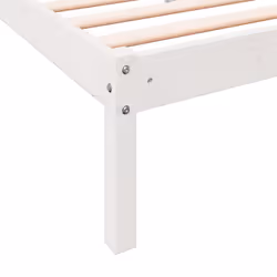 vidaXL Bed Frame Bedroom Wooden Bed Base Mattress Foundation Solid Pinewood - white, 100 x 220 cm - Additional view 6
