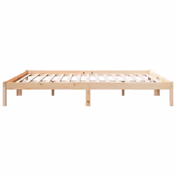vidaXL Bed Frame Bedroom Wooden Bed Base Mattress Foundation Solid Pinewood - natural, 180 x 220 cm - Additional view 4