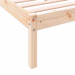 vidaXL Bed Frame Bedroom Wooden Bed Base Mattress Foundation Solid Pinewood - natural, 180 x 220 cm - Additional view 6