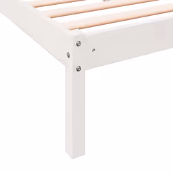 vidaXL Bed Frame Bedroom Wooden Bed Base Mattress Foundation Solid Pinewood - white, 200 x 220 cm - Additional view 6