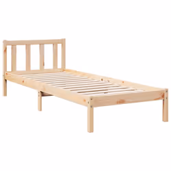 vidaXL Bed Frame Home Bedstead Bed Base Mattress Foundation Solid Pinewood - natural, 100 x 210 cm - Additional view 2