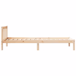 vidaXL Bed Frame Home Bedstead Bed Base Mattress Foundation Solid Pinewood - natural, 100 x 210 cm - Additional view 4