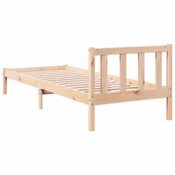 vidaXL Bed Frame Home Bedstead Bed Base Mattress Foundation Solid Pinewood - natural, 100 x 210 cm - Additional view 5