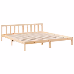 vidaXL Bed Frame Home Bedstead Bed Base Mattress Foundation Solid Pinewood - natural, 180 x 220 cm - Additional view 2