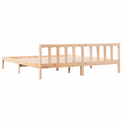 vidaXL Bed Frame Home Bedstead Bed Base Mattress Foundation Solid Pinewood - natural, 180 x 220 cm - Additional view 5