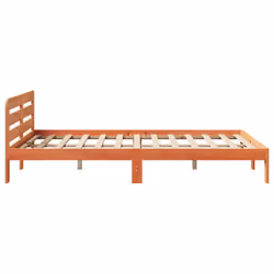 vidaXL Bed Frame without Mattress Bed Wax Brown King Size Solid Wood Pine - Additional view 4