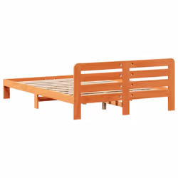vidaXL Bed Frame without Mattress Bed Wax Brown King Size Solid Wood Pine - Additional view 5