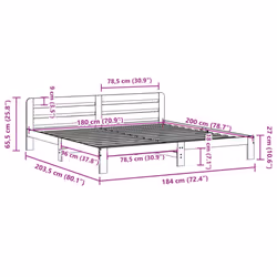 vidaXL Bed Frame without Mattress Bed Wax Brown Super King Solid Wood Pine - Additional view 8