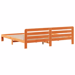 vidaXL Bed Frame without Mattress Bed Wax Brown 200x200 cm Solid Wood Pine - Additional view 5