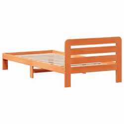vidaXL Bed Frame without Mattress Wax Brown 90x190 cm Single Solid Wood Pine - Additional view 5