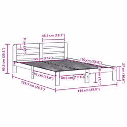 vidaXL Bed Frame without Mattress Bed Wax Brown Small Double Solid Wood Pine
