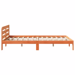 vidaXL Bed Frame without Mattress Wax Brown 135x190 cm Double Solid Wood Pine - Additional view 4