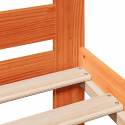 vidaXL Bed Frame without Mattress Wax Brown 135x190 cm Double Solid Wood Pine - Additional view 6