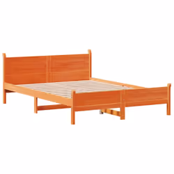vidaXL Bed Frame without Mattress Bed Base Bedstead Solid Wood Pine - wax brown, 140 x 190 cm - Additional view 2