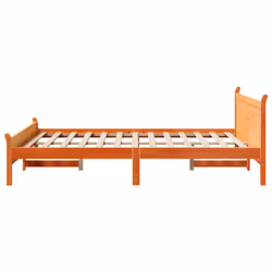 vidaXL Bed Frame without Mattress Bed Base Bedstead Solid Wood Pine - wax brown, 140 x 190 cm - Additional view 4