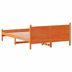 vidaXL Bed Frame without Mattress Bed Base Bedstead Solid Wood Pine - wax brown, 140 x 190 cm - Additional view 5
