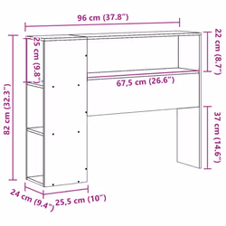 vidaXL Headboard with Storage Bed Header Bed Headboard 90 cm Solid Wood Pine - Additional view 9