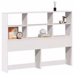 vidaXL Headboard with Storage Bedroom Bed Header White 120 cm Solid Wood Pine