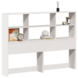 vidaXL Headboard with Storage Bedroom Bed Header White 120 cm Solid Wood Pine