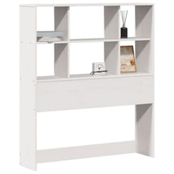 vidaXL Headboard with Storage Bedroom Bed Header White 90 cm Solid Wood Pine