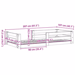 vidaXL Bed Frame without Mattress Bed Base Bedstead 100x200 cm Solid Wood Pine