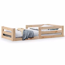vidaXL Bed Frame without Mattress Bed 75x190 cm Small Single Solid Wood Pine