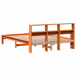 vidaXL Bookcase Bed without Mattress Wax Solid Wood Pine - wax brown, 120 x 200 cm - Additional view 5