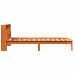 vidaXL Bookcase Bed without Mattress Wax Solid Wood Pine - wax brown, 90 x 200 cm - Additional view 4