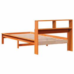 vidaXL Bookcase Bed without Mattress Wax Solid Wood Pine - wax brown, 90 x 200 cm - Additional view 5