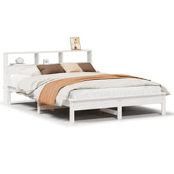 vidaXL Bookcase Bed without Mattress Wax Solid Wood Pine - white, 120 x 190 cm