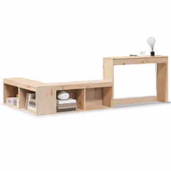 vidaXL Bedside Cabinet with Desk Bed Side Table Nightstand Solid Wood Pine