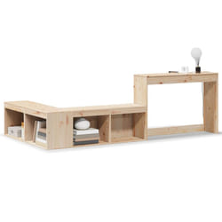 vidaXL Bedside Cabinet with Desk Bed Side Table Nightstand Solid Wood Pine