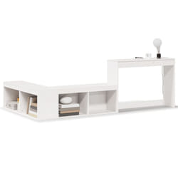 vidaXL Bedside Cabinet with Desk Bed Table Nightstand White Solid Wood Pine