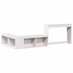 vidaXL Bedside Cabinet with Desk Bed Table Nightstand White Solid Wood Pine