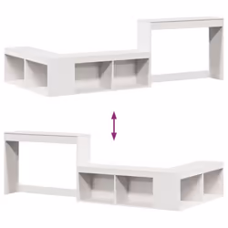 vidaXL Bedside Cabinet with Desk Bed Table Nightstand White Solid Wood Pine - Additional view 6