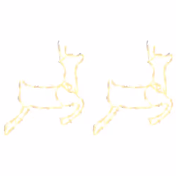vidaXL Christmas Lights Reindeer Silhouette 2 pcs 35 LEDs Warm White