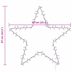 vidaXL Christmas Light Decorations Stake Light with Spikes Star Decor 50 LEDs - 90 x 87 cm