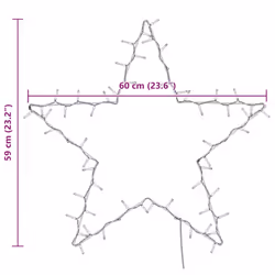 vidaXL Christmas Light Decorations Stake Light with Spikes Star Decor 50 LEDs - 60 x 59 cm - Additional view 8