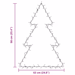 vidaXL Christmas Light Decorations Stake Light with Spikes Tree Decor 50 LEDs - 63 x 90 cm