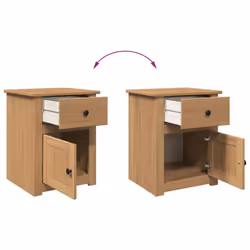 vidaXL Bedside Cabinet Nightstand Bed Side Table Bed Cabinet Solid Wood Pine - Additional view 7