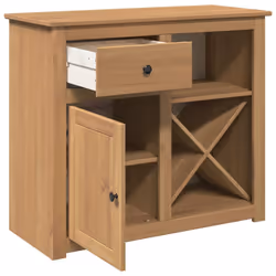 vidaXL Sideboard with Drawer Side Cabinet Cupboard Highboard Solid Wood Pine - Additional view 4
