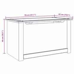 vidaXL Storage Chest with Lid Home Organiser Toy Storage Box Solid Wood Pine - Additional view 8